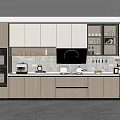Modern Kitchen Interior Design With Gray Cabinets Island Countertop And Built-in Appliances