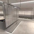 Modern Clothing Store Interior With Display Racks Clothing Racks And Display Platforms