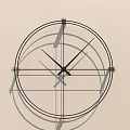 Modern Circular Metal Frame Wall Clock With Black Lines And Shadow Effect 3d model