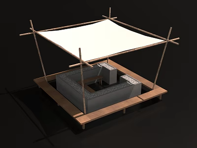 Chinese-style Mei Chen Boiling Tea by Stove DP Booth Landscape Pin Tang Guofeng Song Set 3d model