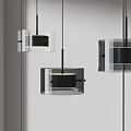 Modern Pendant Lights With Transparent Glass Shade And Black Interior Design