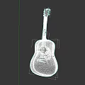 Classic Acoustic Guitar Musical Instrument With Natural Wooden Body And Steel Strings