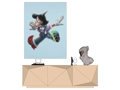 Modern TV Cabinet Decorative Painting 3d model