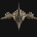 Mythical Fantasy Beast Game Character With Spiked Back Armored Scales And Claws