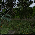 Tropical Garden Landscape With Banana Trees Vegetable Beds And Lush Greenery