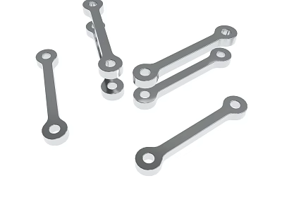 Durable Metal Connecting Rods With End Holes For Industrial Mechanical Use 3d model