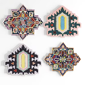 Ethnic style shaped carpet shaped carpet 3d model