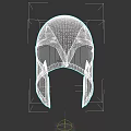 Silver Metal Warrior Helmet With Unique Face Opening And Side Decorations