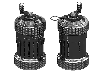 Industrial Equipment Two Similar Units With Metallic Housing Top Adjustment Knobs Dials And Connecting Loops 3d model