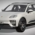 White Porsche SUV With Black Roof UK License Plate Modern Exterior And Black Wheels