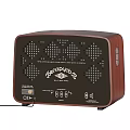 Vintage Radio With Wooden Case Mesh Speaker Grille And Classic Control Knobs