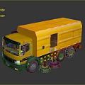 Yellow Cleaning Truck with Sweeping Equipment and Side Windows Design