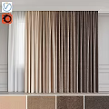 Stylish Curtains In White Beige And Brown Tones For Home Window Decoration