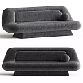 Olive Green Modern Upholstered Sectional Sofa With Curved Design And Comfortable Cushions