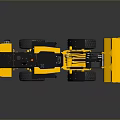 Yellow and Black Utility Wheel Loader With Front Bucket Cab and Large Tires