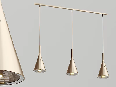 Modern Conical Pendant Lights Hanging in Stylish Contemporary Interior Spaces 3d model