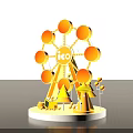 Orange Ferris Wheel Decoration With ICO Logo And Small Ornaments