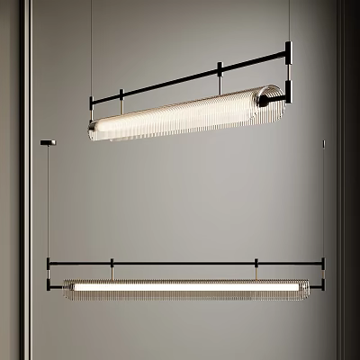 Modern Minimalist Pendant Light With Metal Frame And Glass Shade For Contemporary Interior 3d model