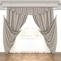 European-style curtains 3d model