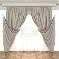 European-style curtains 3d model