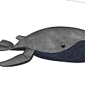 Adorable Gray Plush Whale Stuffed Toy Soft Huggable Doll For Kids