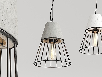 Modern chandelier cement iron chandelier 3d model