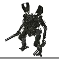 Detailed Robotic Biomechanical Creature Design With Complex Mechanical Joints Weapon Appendages And Metal Structure 3d model