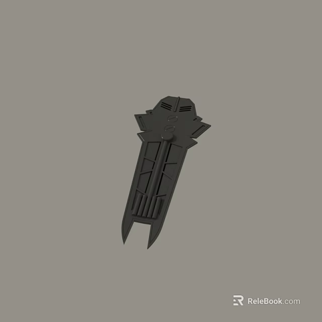 Detailed Black Geometric 3D Model With Sharp Edges And Layered Structure 3d model 