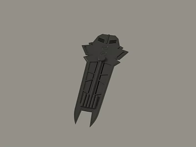 Detailed Black Geometric 3D Model With Sharp Edges And Layered Structure 3d model