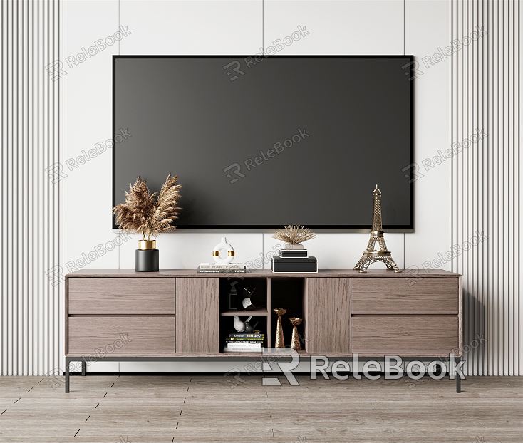 Modern TV Cabinet Solid Wood TV Cabinet model