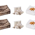 Various Single Seater Sofa Designs Including Striped Pleated and Orange Cushion Styles