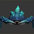 Blue Crystal Crab With Spiky Shell And Sharp Glowing Claws 3d model