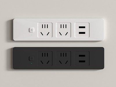 Smart embedded socket panel nine-hole switch USB model