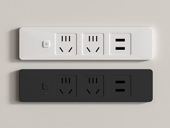 Smart embedded socket panel nine-hole switch USB 3d model