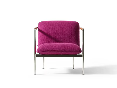 Modern Purple Single Sofa With Soft Upholstered Fabric And Sleek Metal Frame Design 3d model