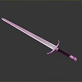 Classic Silver Sword With Black Hilt And Polished Blade Isolated On Dark Background
