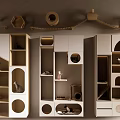 Modern Cat Furniture With Wall Mounted Shelves And Multi Level Play Areas