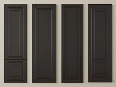 Dark Modern Interior Wall Paneling With Vertical Panel Design And Classic Details 3d model