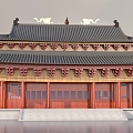 Chinese ancient antique building hall 3d model