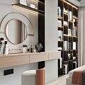 Modern Bedroom Interior Design With Comfortable Bed Bookshelf And Stylish Lighting Fixtures
