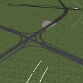 Road Infrastructure Design Featuring Multi Lane Intersection With Clear Road Markings 3d model