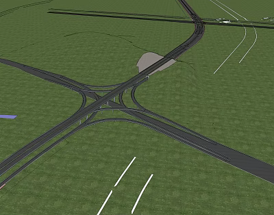 modern road municipal viaduct 3d model