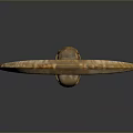 Ancient Weapon With Curved Head Long Metal Handle And Decorative Spikes