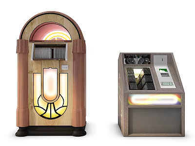 Classic Vintage Entertainment Appliances With Jukebox Lighting Record Slots And Coin Operated Design 3d model