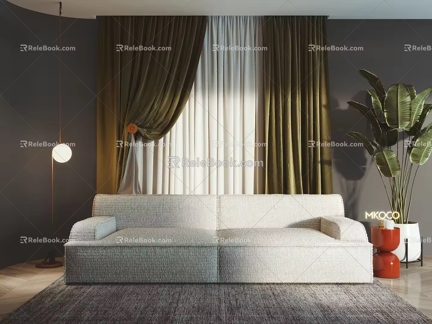 Modern double sofa 3d model