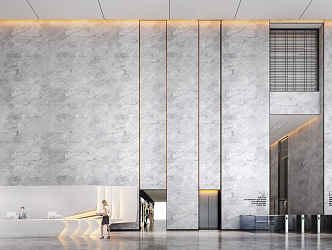 Office Building Lobby Rest Area Elevator Hall 3d model