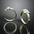 Stylish Gold Fashion Rings With Square Gemstone Settings And Elegant Design Details