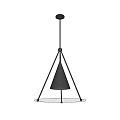 Modern Black Cone Pendant Lights with White Diffusers and Metal Frames 3d model