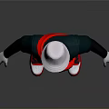 3D Character Outfit Design With Green Overalls White Hat Red Scarf White Gloves And Shoes
