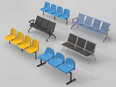 Colorful Public Seating With Different Styles For Waiting Areas And Public Spaces 3d model